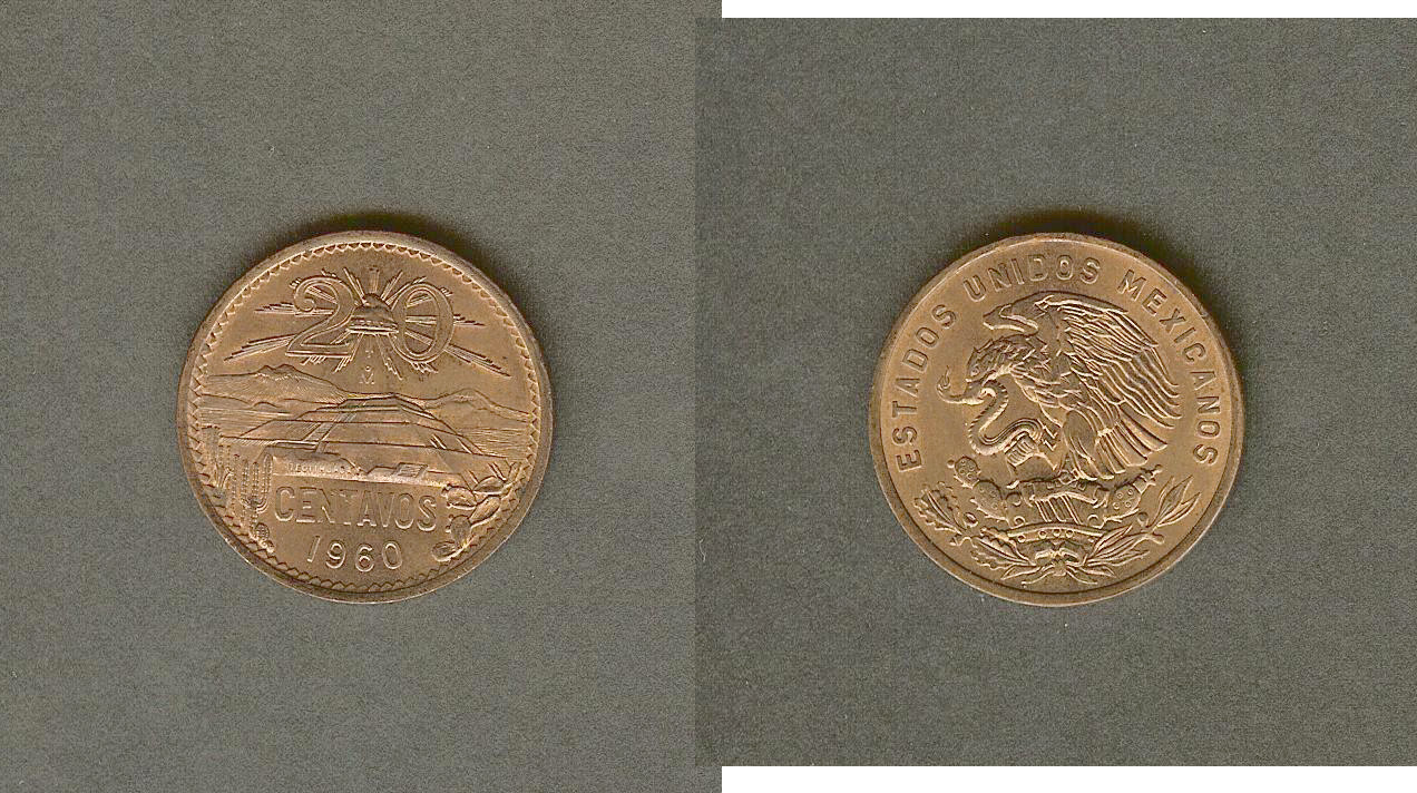 Mexico 20 centavos 1960 Unc